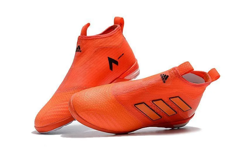 Adidas Flamestorm Series IC Soccer Cleats Shoes Orange Sharp Motion Running Action