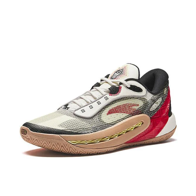 Anta Shock Wave 6 - White/Black/Red Multi Fit Shape