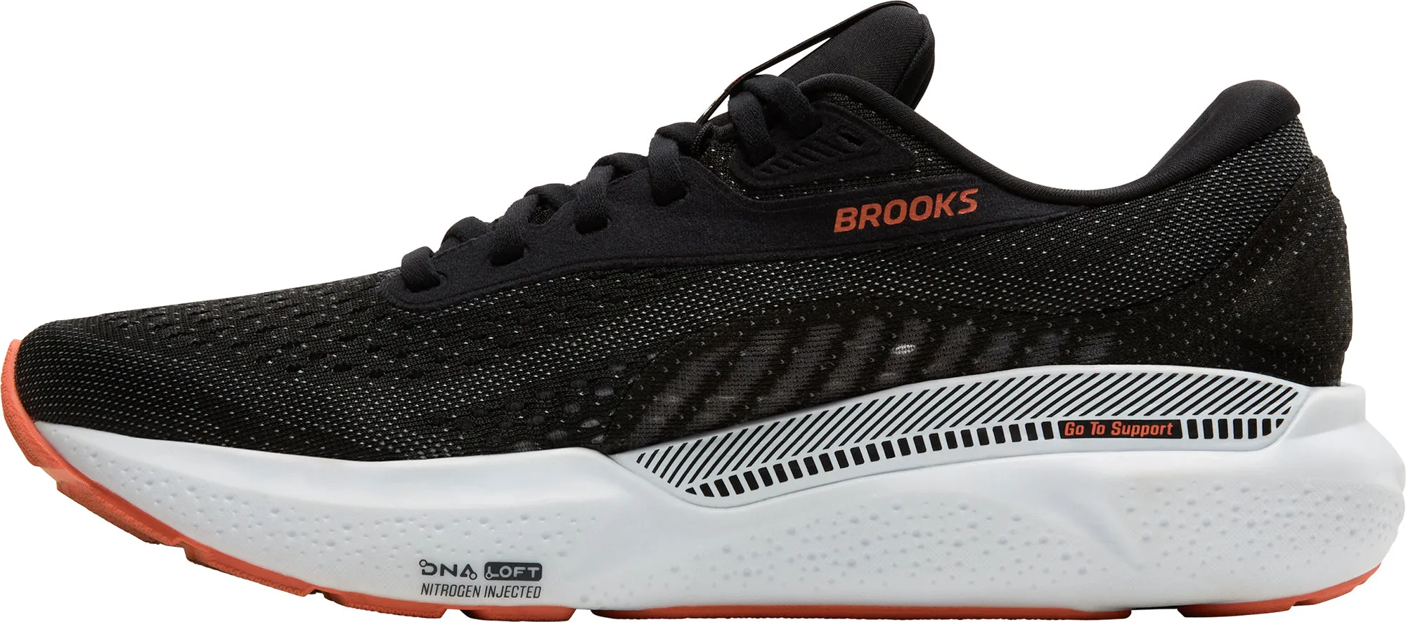 Brooks Adrenaline GTS 24 Mens Running Shoes - Black padded tongue comfort padded tongue shoes