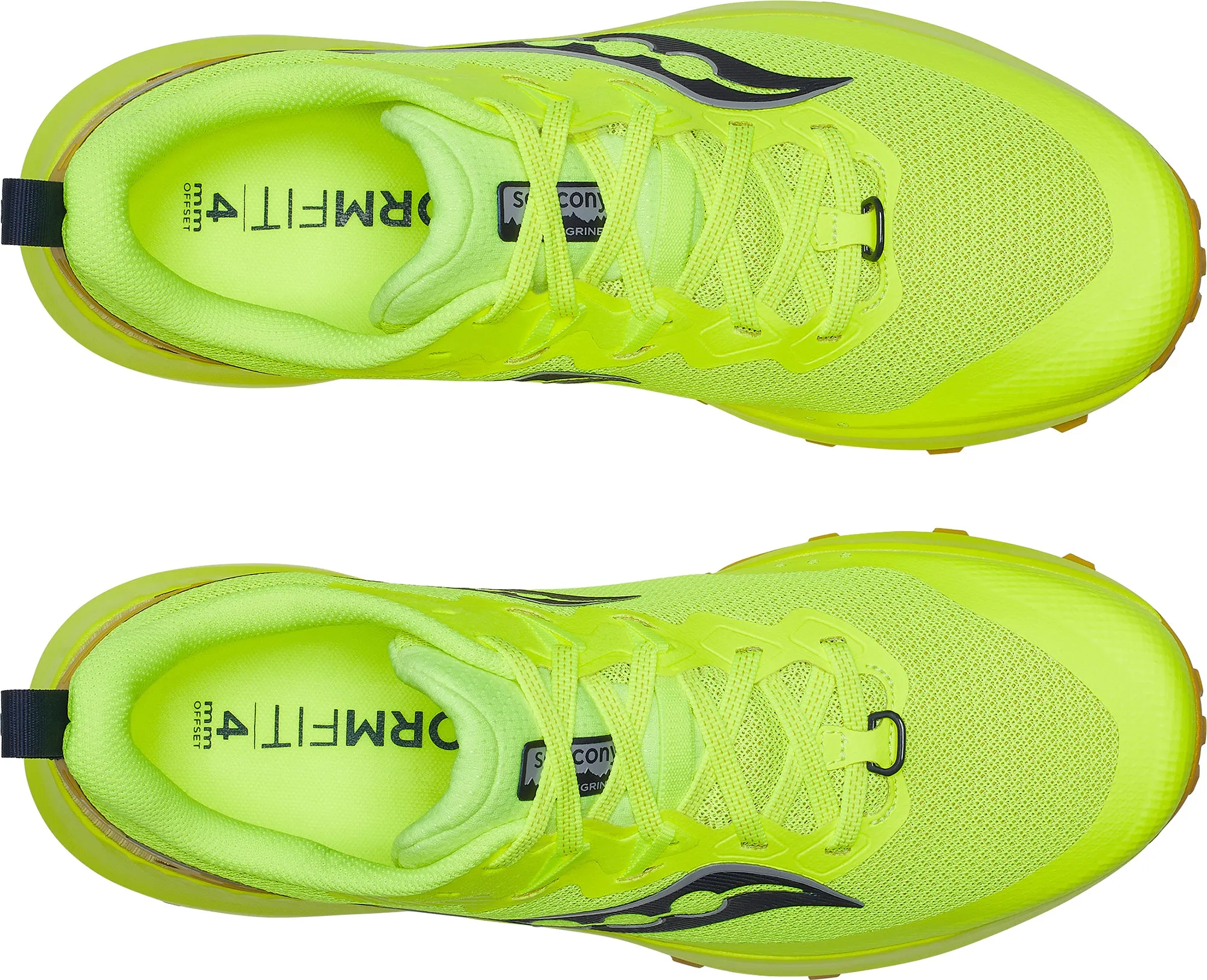 barefoot - style running shoes Shiny Saucony Peregrine 14 Mens Trail Running Shoes - Yellow