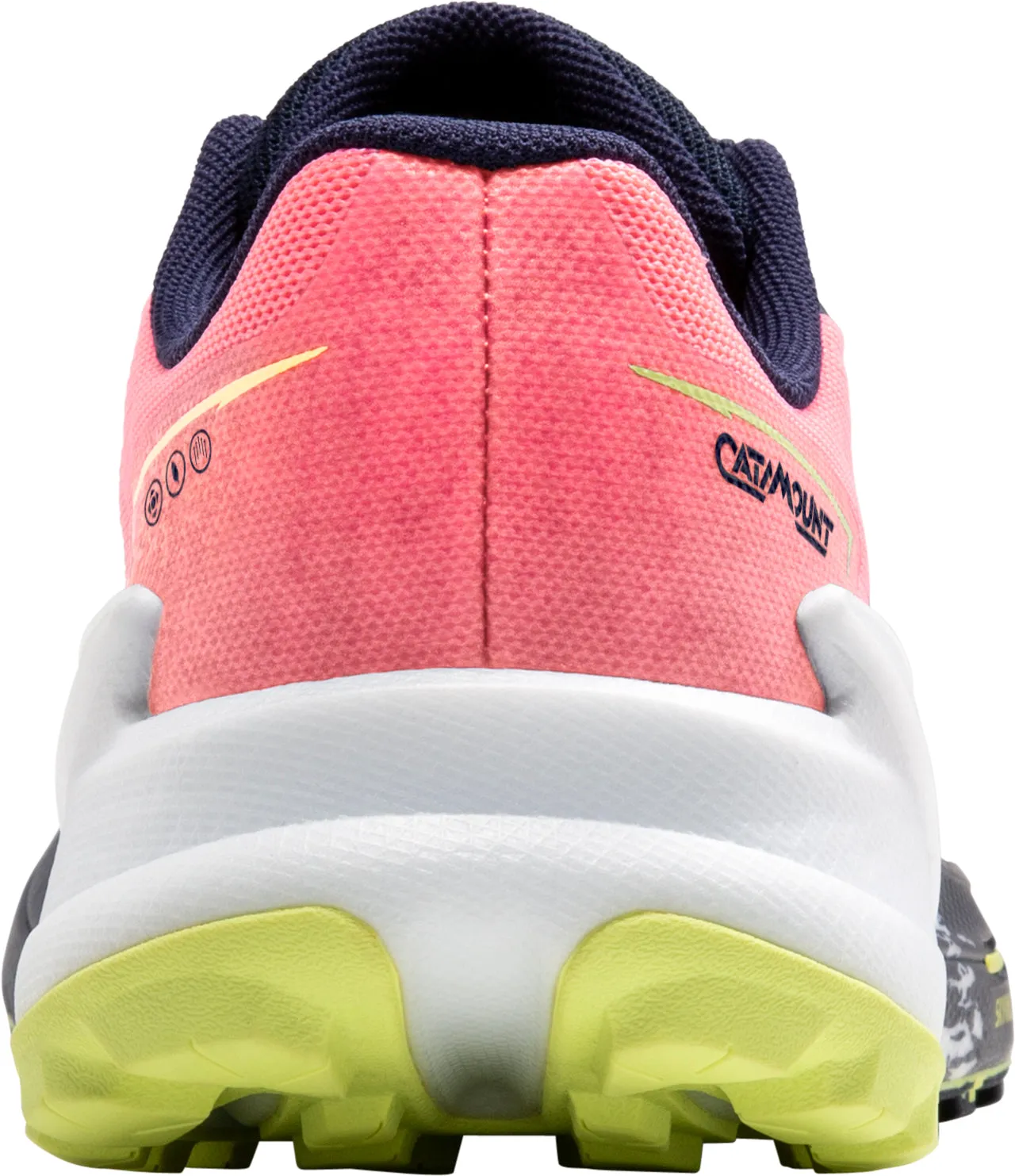 Brooks Catamount 3 Womens Trail Running Shoes - Pink raised - heel shoes