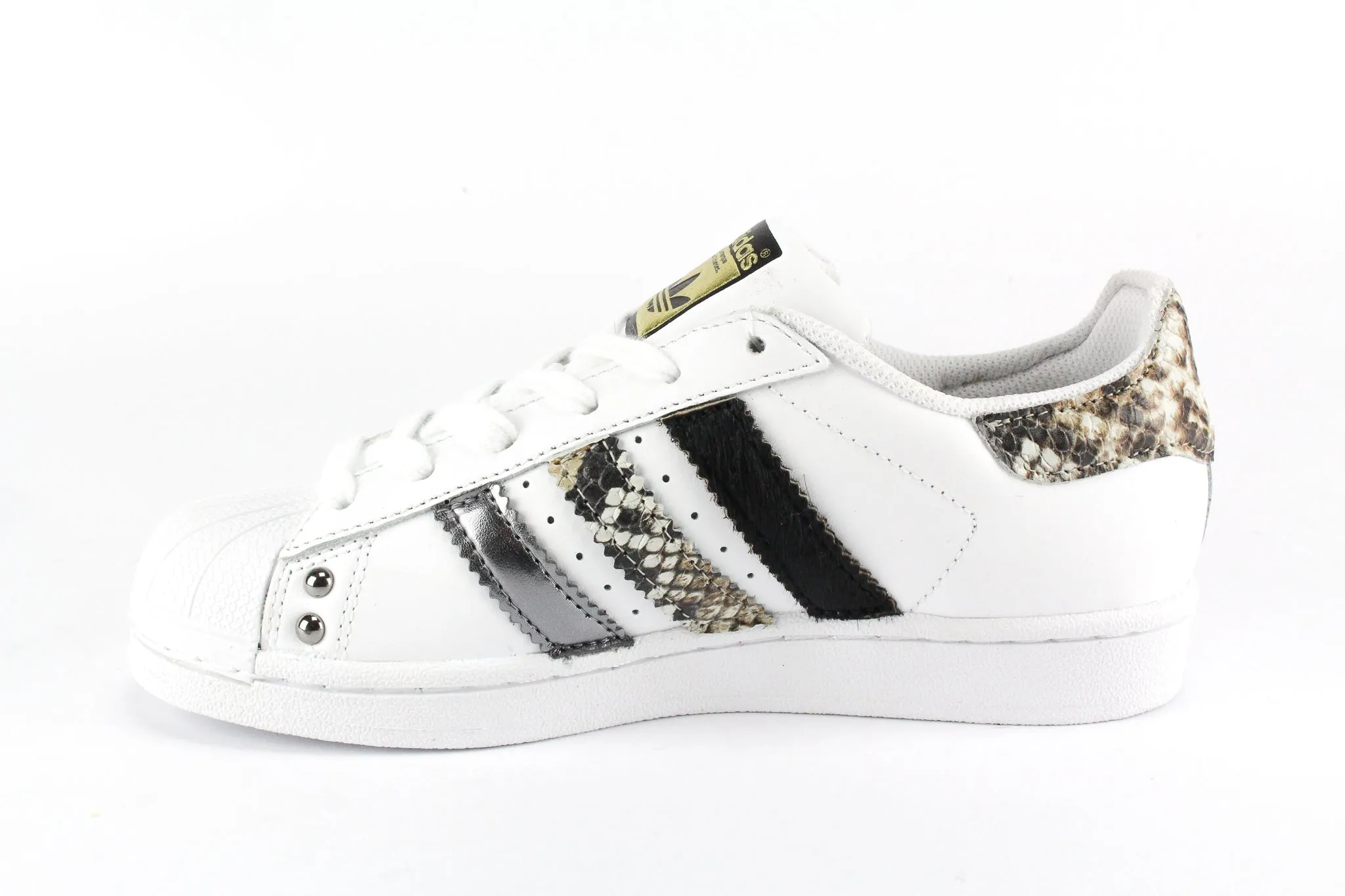 Walk With Ease Adidas Superstar Pitone Cavallino Nero & Borchie