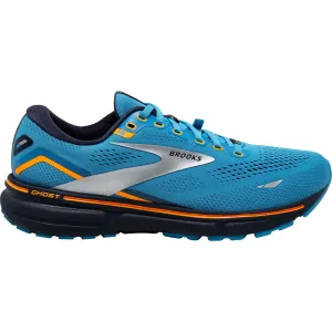 Brooks Ghost 15 GORE-TEX Mens Running Shoes - Blue Flex Grooves Technology wedge - heel shoes