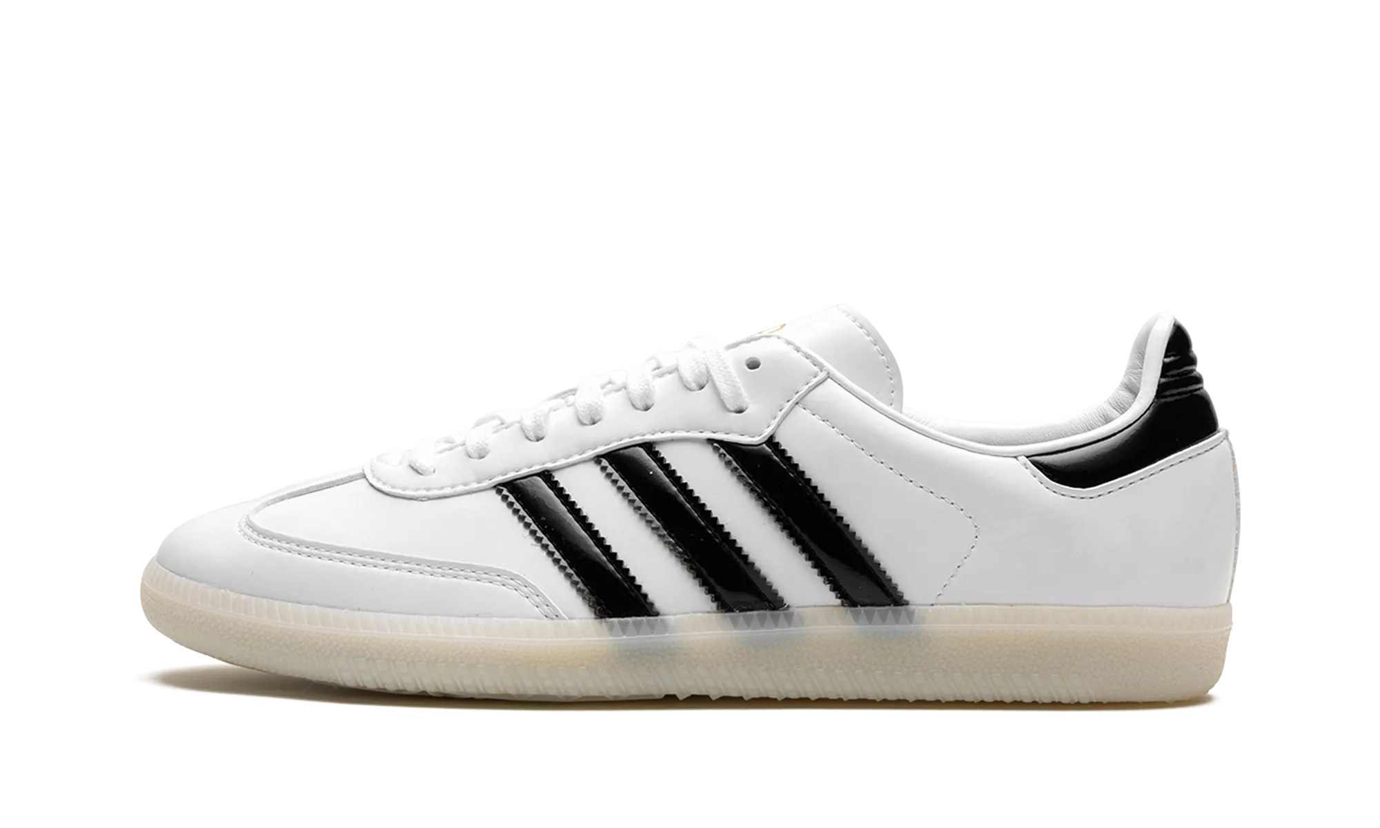 Elastic Material Cozy Interior Samba "Jason Dill - White Patent Leather"