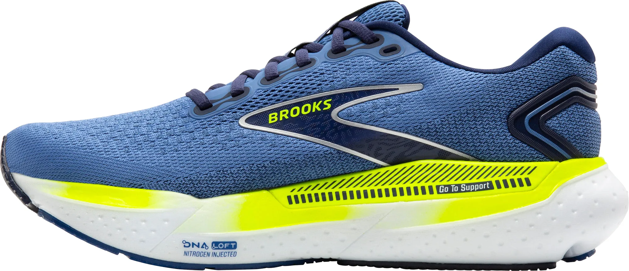Brooks Glycerin GTS 21 Mens Running Shoes - Blue running in a triathlon