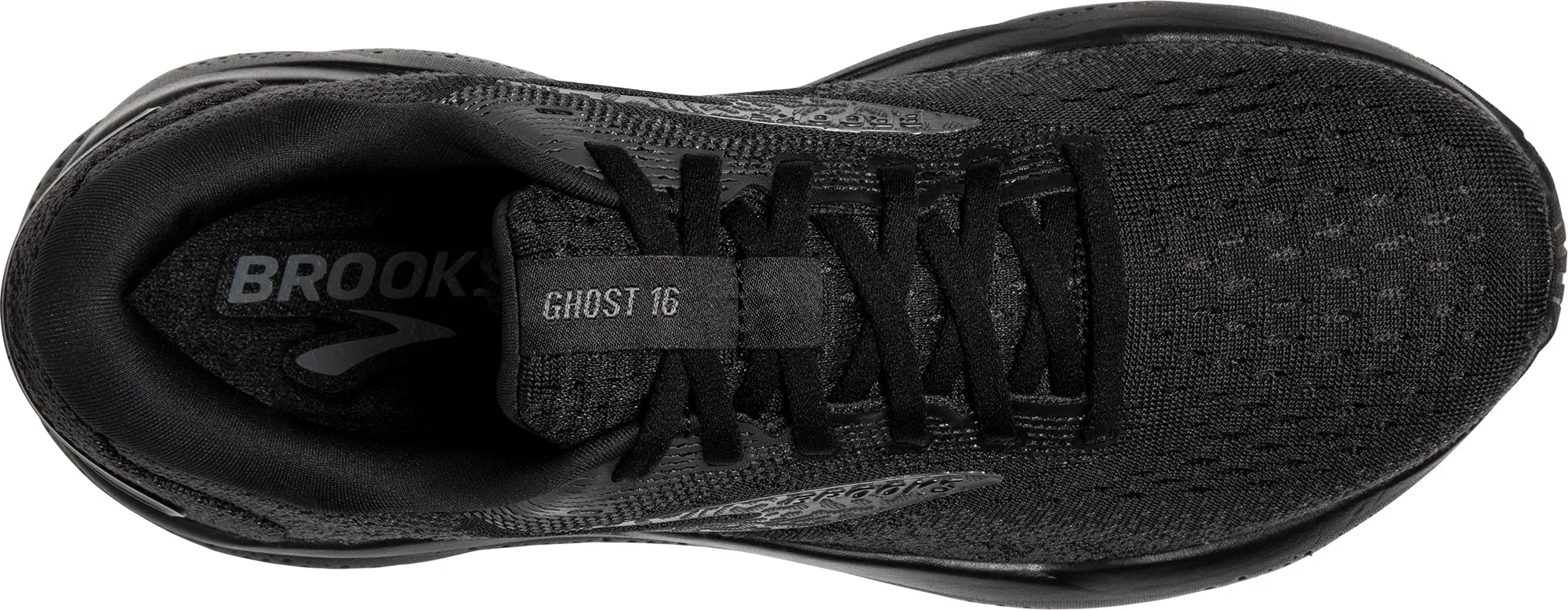 Brooks Ghost 16 WIDE FIT Womens Running Shoes - Black Tear Resistant Reinforcement literary - event running option
