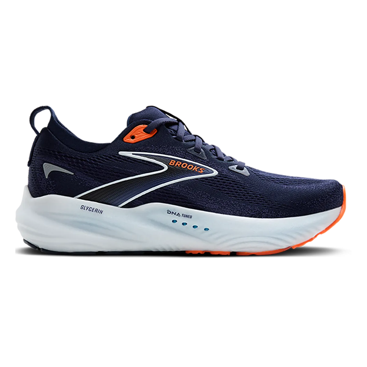 Brooks Glycerin 22 Peacoat - Blue Ribbon - Orange Zero Drop Design All-Weather Use