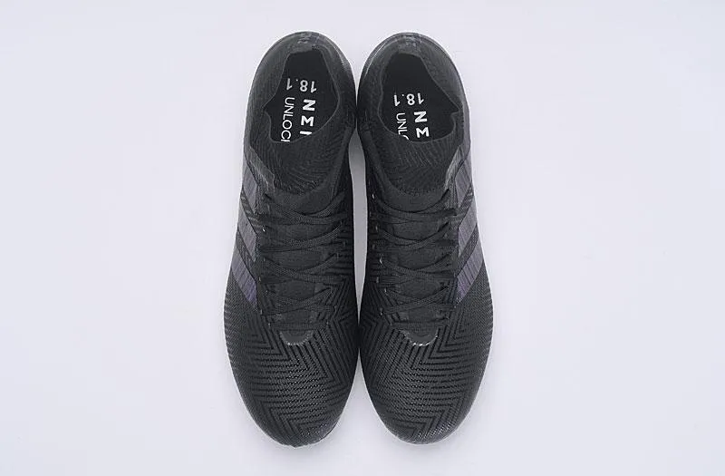 Foot Flow New Adidas Nemeziz Messi 18  FG Soccer Cleats Shoes All Black
