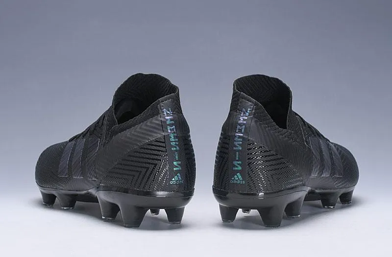 3D Texture New Adidas Nemeziz Messi 18  FG Soccer Cleats Shoes All Black