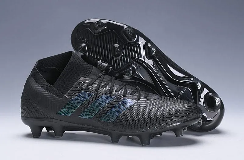 Play Focus Elastic laces New Adidas Nemeziz Messi 18  FG Soccer Cleats Shoes All Black