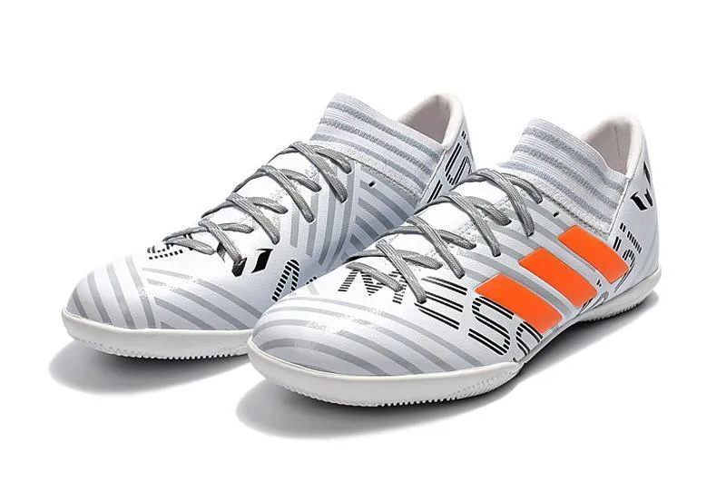 New Adidas Nemeziz Series TF Soccer Cleats Shoes White Gray Orange Leg Energy Break Control