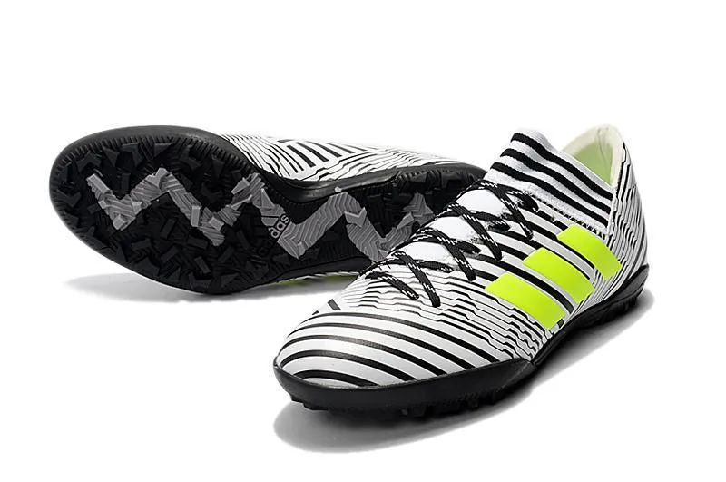 Shock Absorb New Adidas Nemeziz Series TF Soccer Cleats Shoes White Black Green