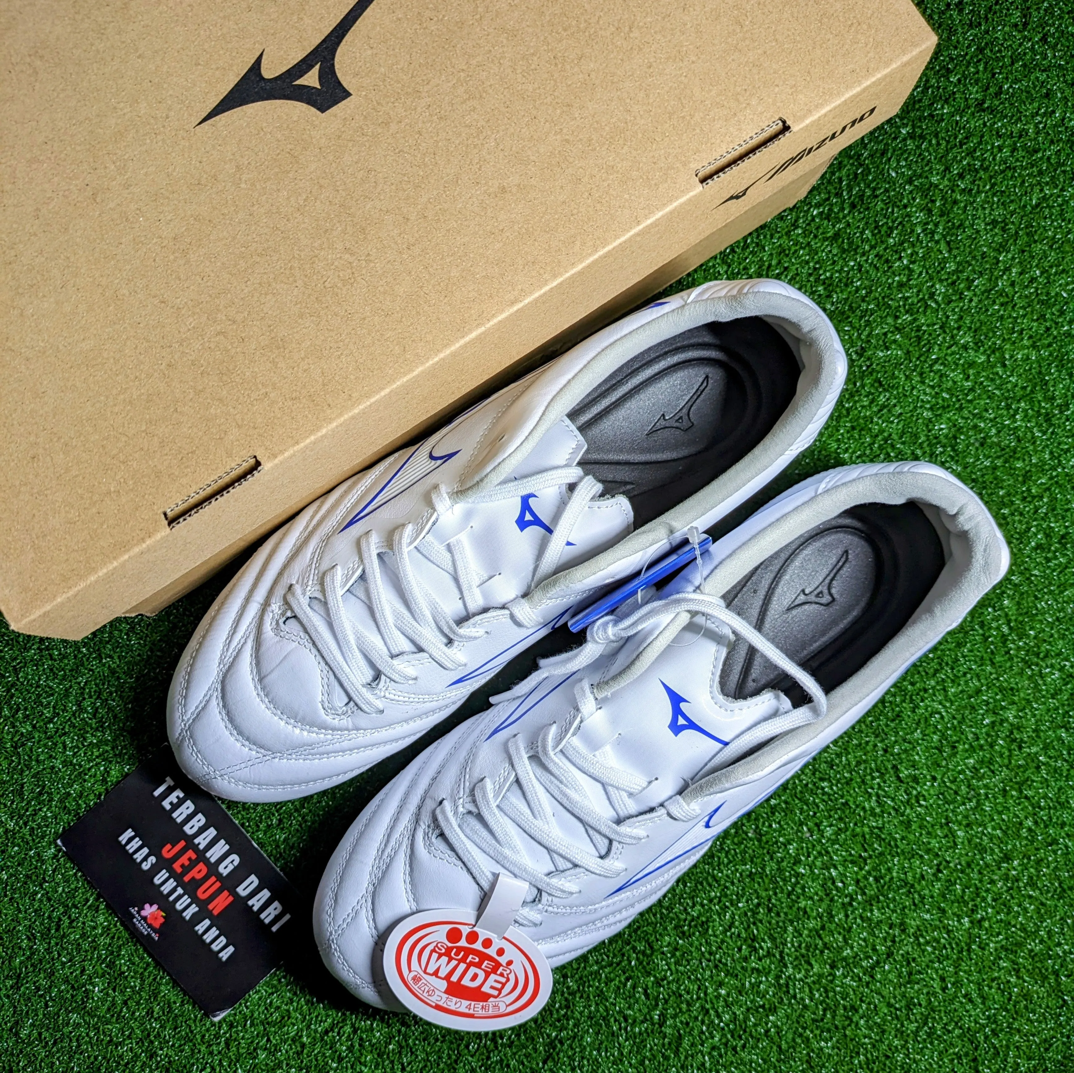 Firm Fit Mizuno Monarcida Neo 2 SW Kangaroo Leather(White/Blue)