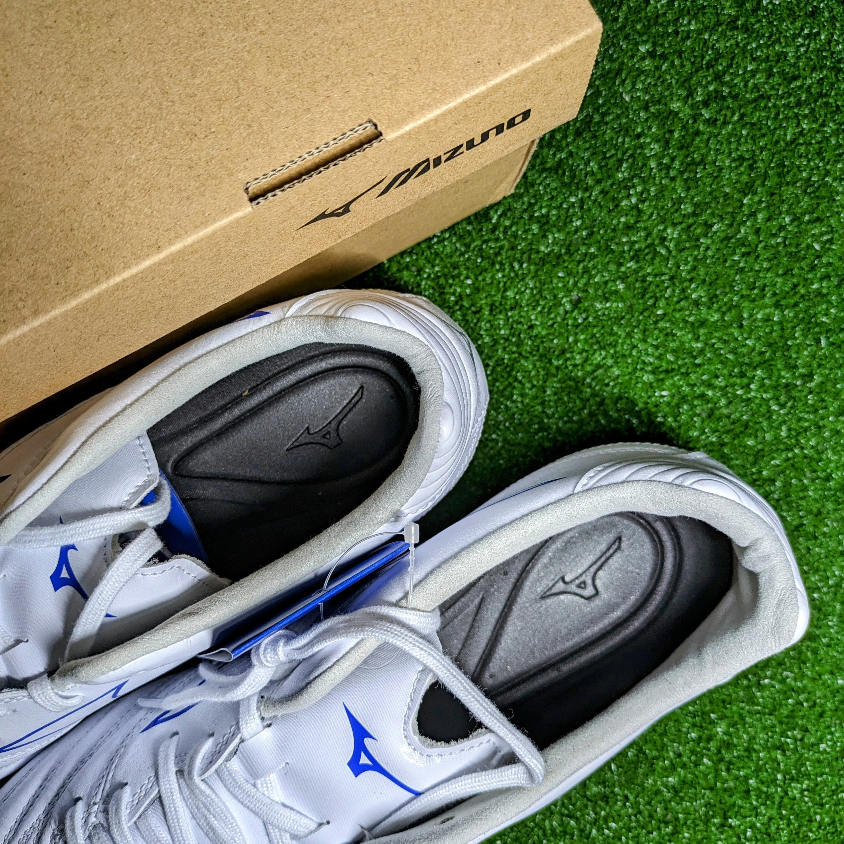 Mizuno Monarcida Neo 2 SW Kangaroo Leather(White/Blue) Maximum Durability Clean Drive