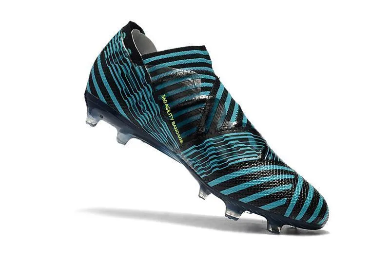 New Adidas Nemeziz FG Agility TPU Soccer Cleats Shoes BLue Black Lime Precision Grip