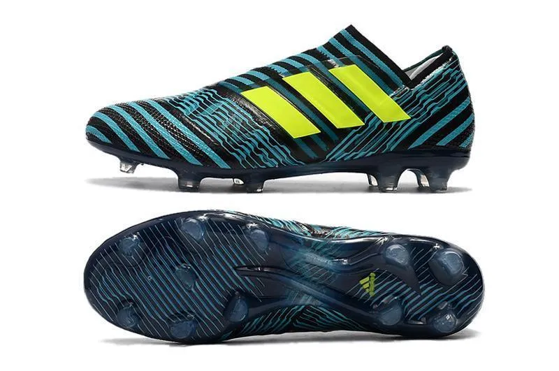 New Adidas Nemeziz FG Agility TPU Soccer Cleats Shoes BLue Black Lime Start Speed Comfortable Toe