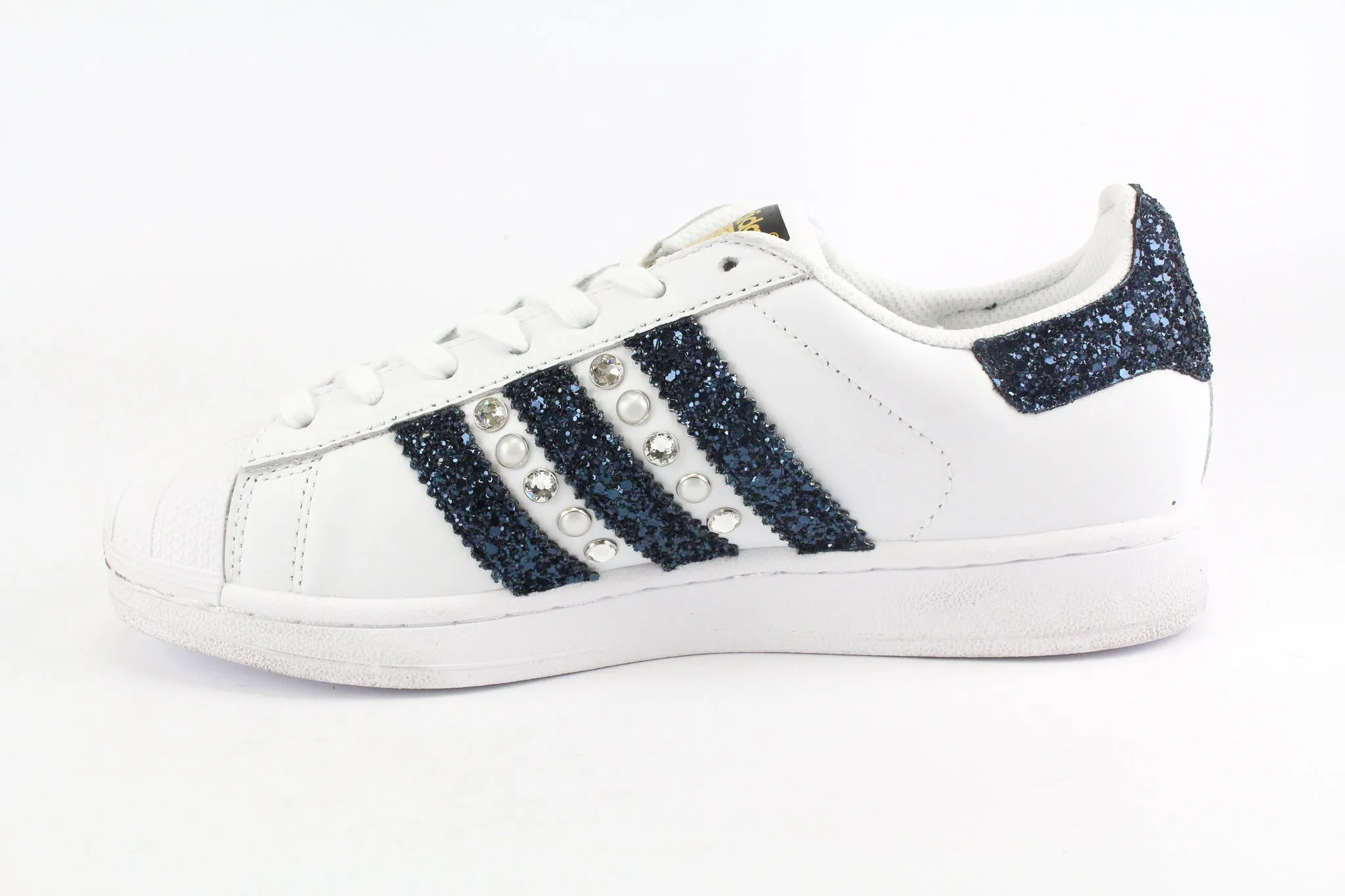 Adidas Superstar Navy Glitter & Strass All Season Use Sturdy Support