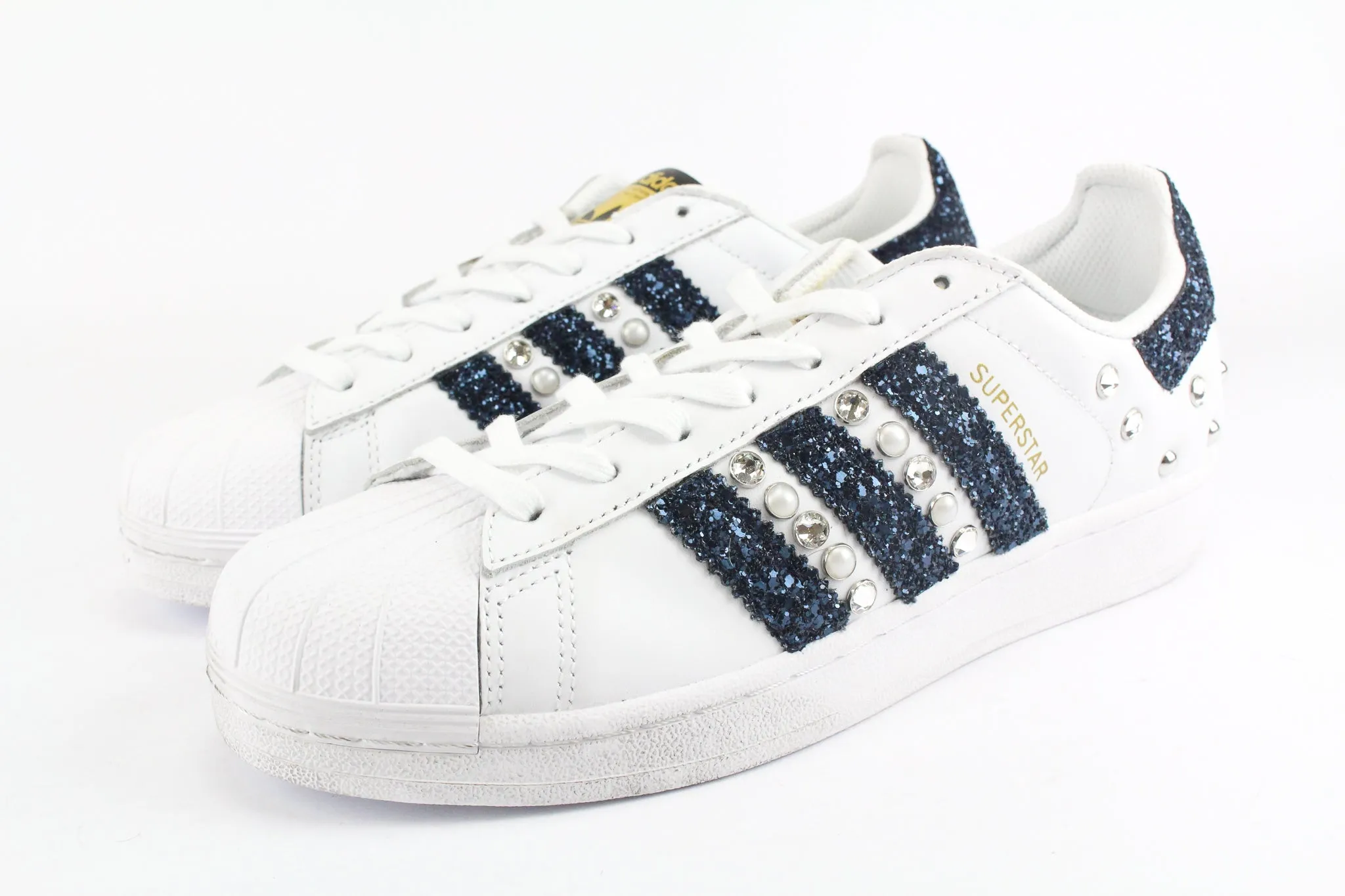Adidas Superstar Navy Glitter & Strass Snow Step Easy Entry