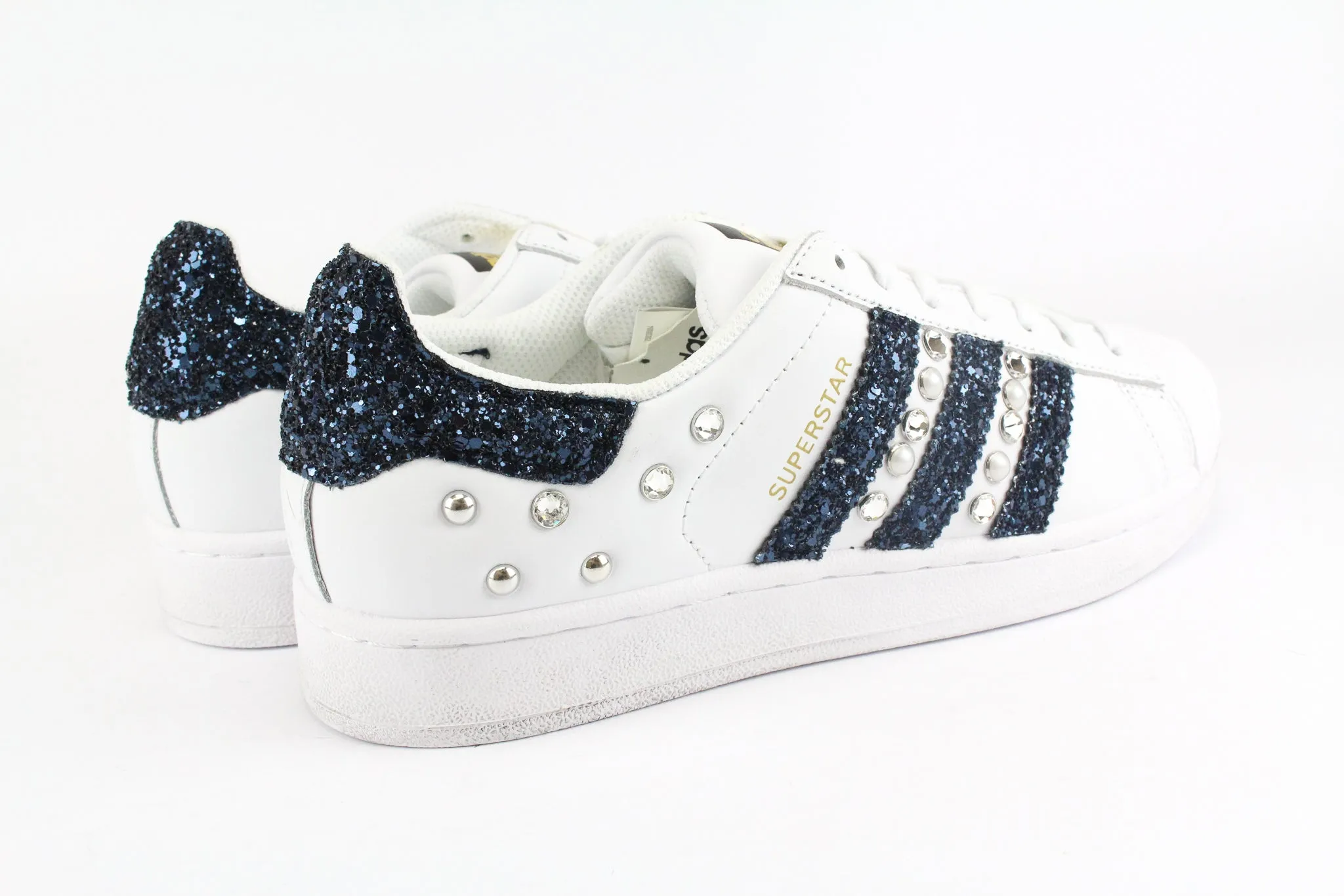 Vine Hike Adidas Superstar Navy Glitter & Strass