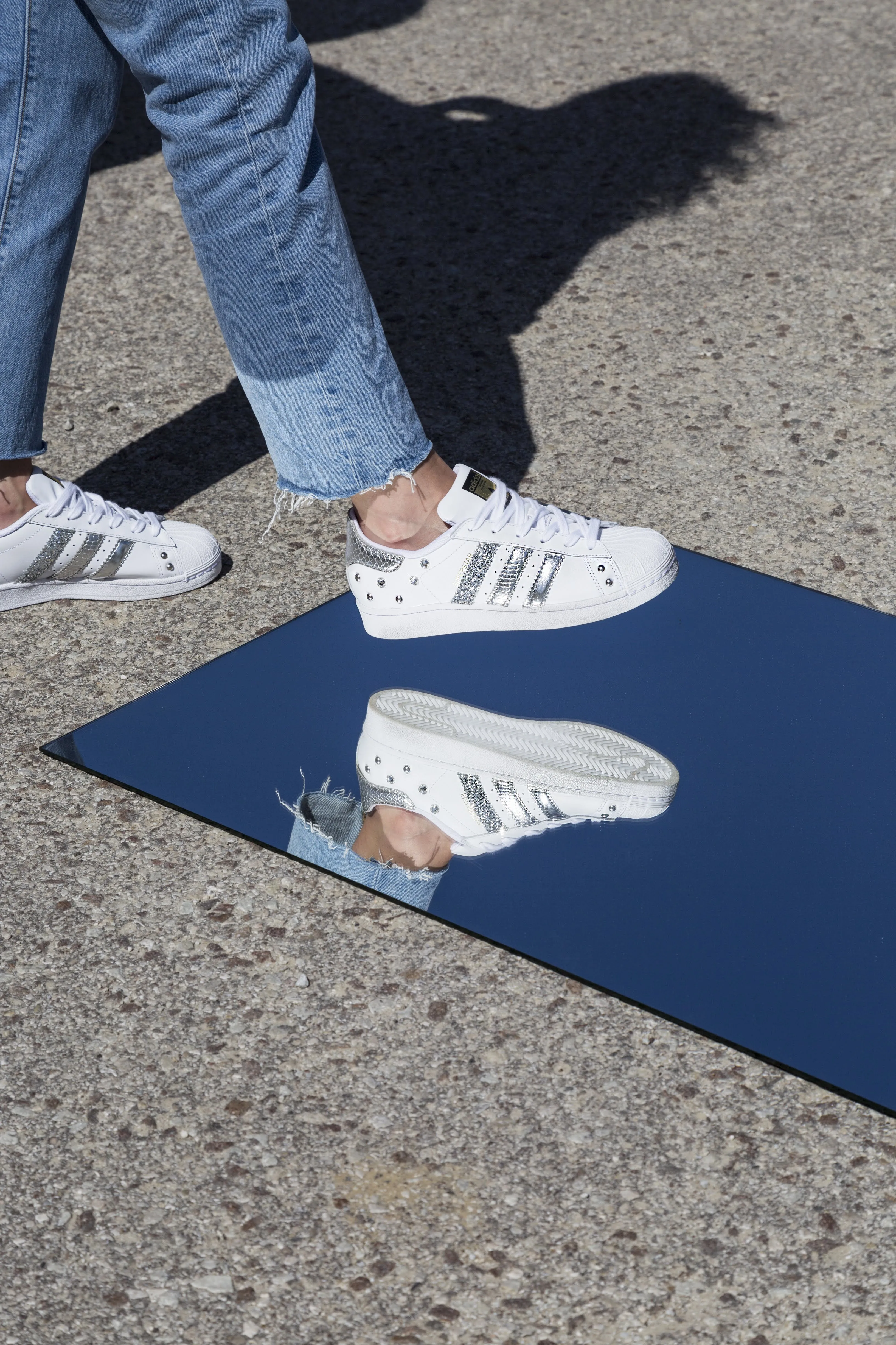 Adidas Superstar Pitone Laminato Silver Glitter & Strass Foot Balance