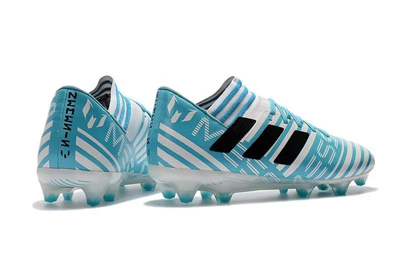 New Adidas Nemeziz Messi FG Soccer Cleats Shoes Silver Blue Black High Agility Kick Control
