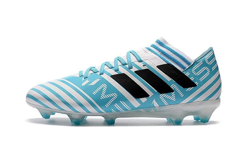 New Adidas Nemeziz Messi FG Soccer Cleats Shoes Silver Blue Black Game Ready Design