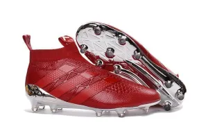 Adidas ACE 16  Purecontrol FG/AG Soccer Cleats Red Silver Firm Cushion