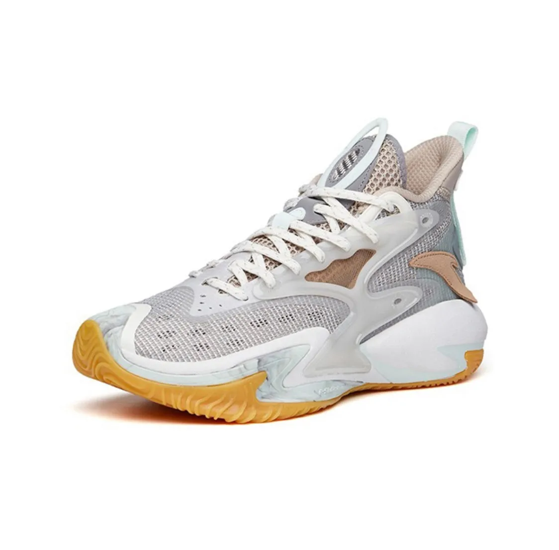 Anta Men's Shock The Game 5.0 Crazy Tide 3.0 High Basketball Shoes Light Grey Toe Protection