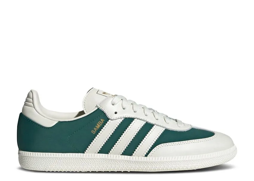 Adidas Samba OG Off White Collegiate Green Shock Absorbing Technology Stripe Mood