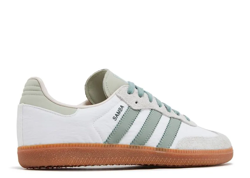 Adidas Samba OG White Silver Green Dual Density Midsole