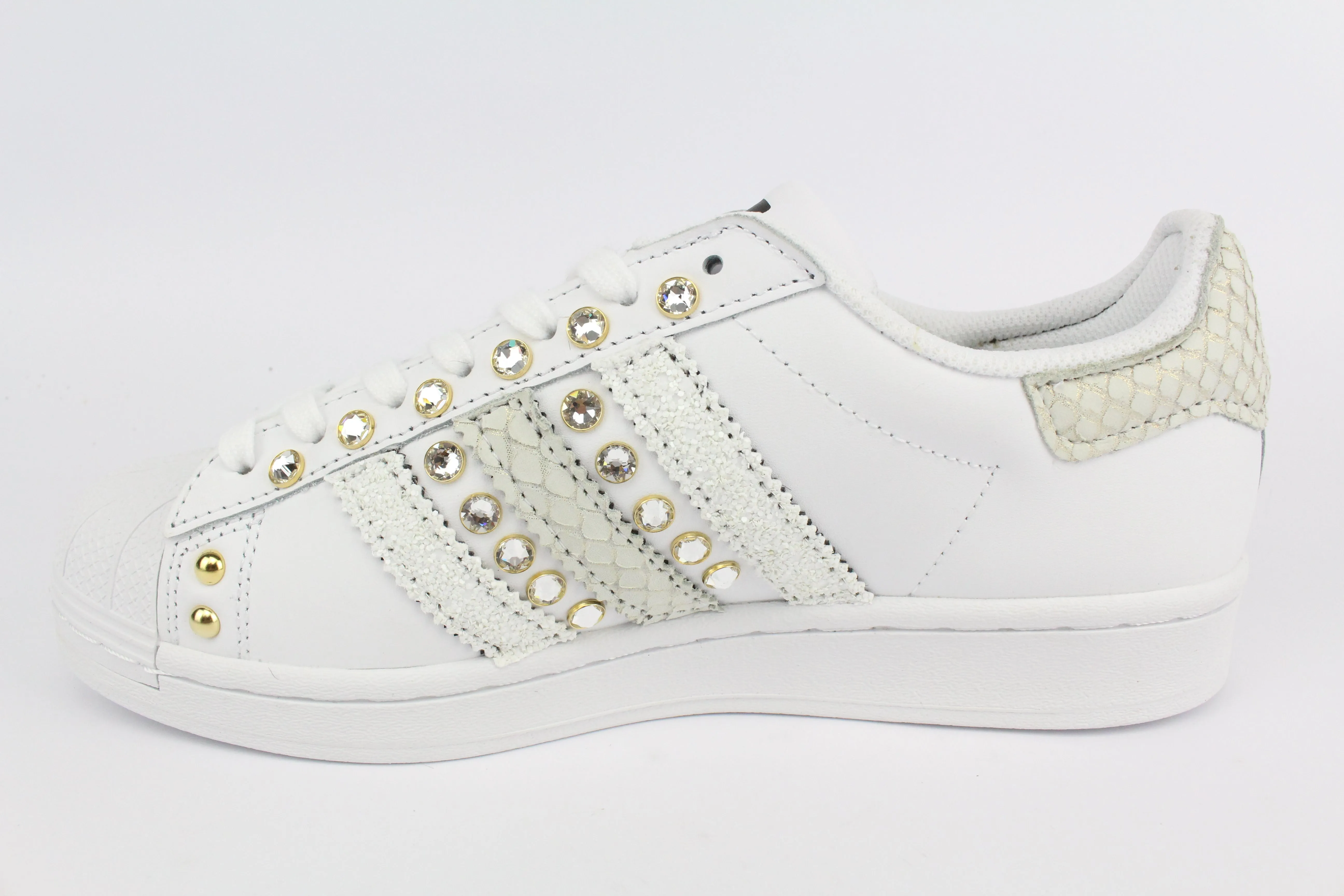 Lightweight Adidas Superstar Pitone White & Strass