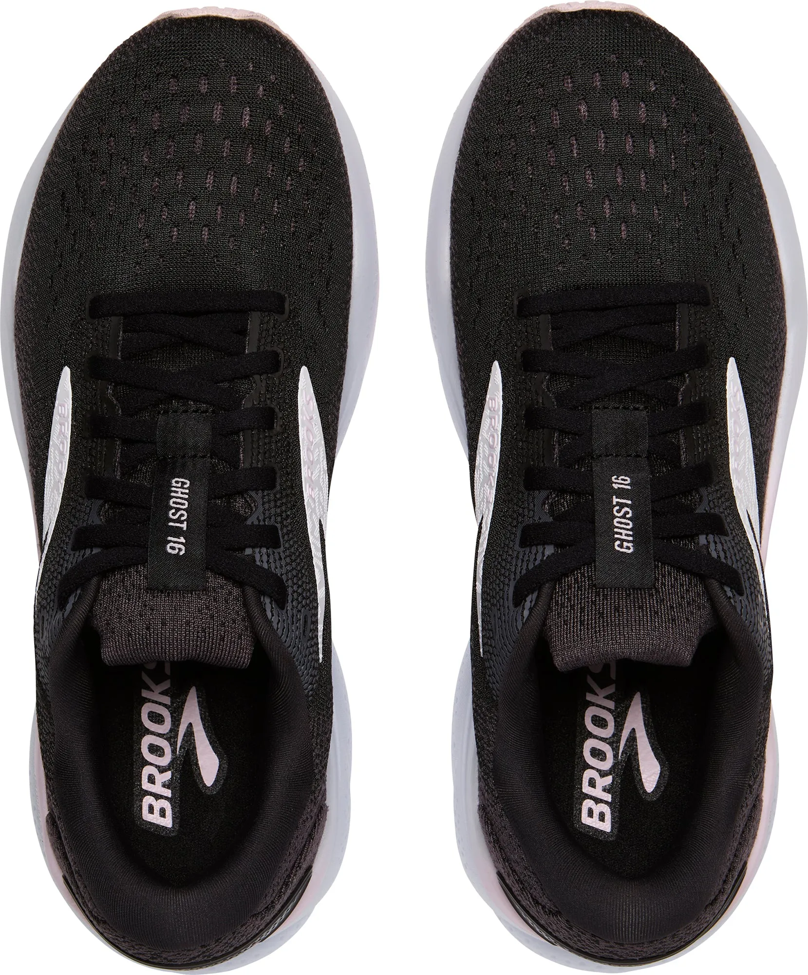 Brooks Ghost 16 Womens Running Shoes - Black running in a mountain range shoes