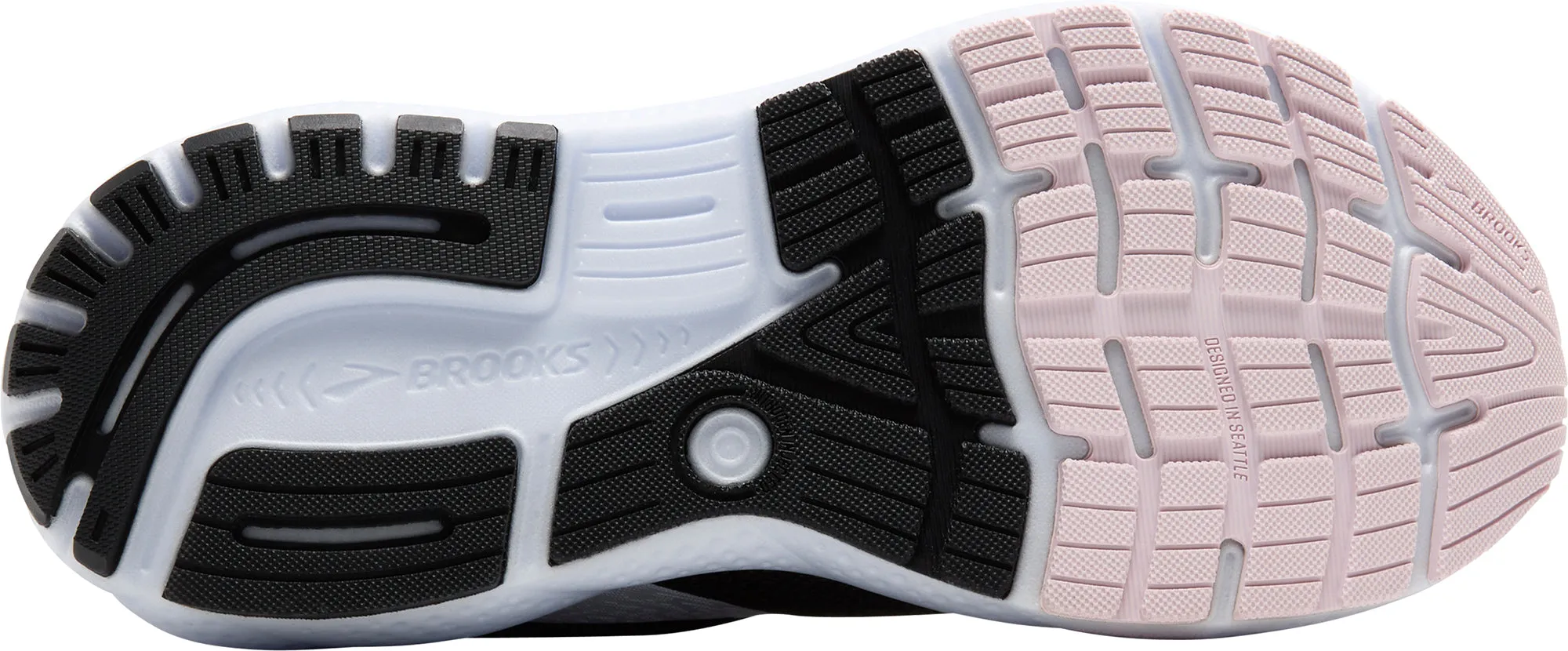 Brooks Ghost 16 Womens Running Shoes - Black kids' athletic footwear Tuned Stability Rails
