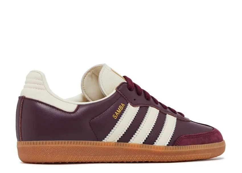 Jogging Ease Flexible Grooves Adidas Samba OG Maroon Gold Metallic