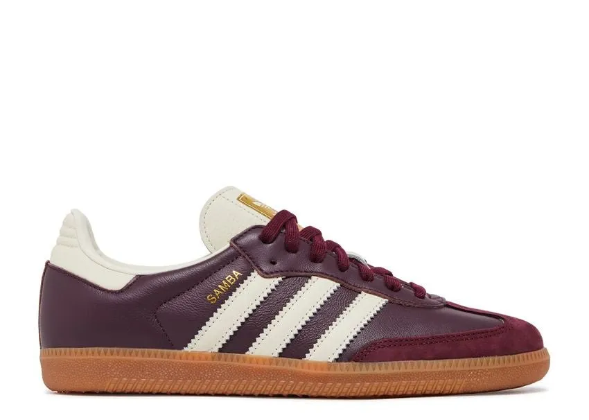 Adidas Samba OG Maroon Gold Metallic Cool Look