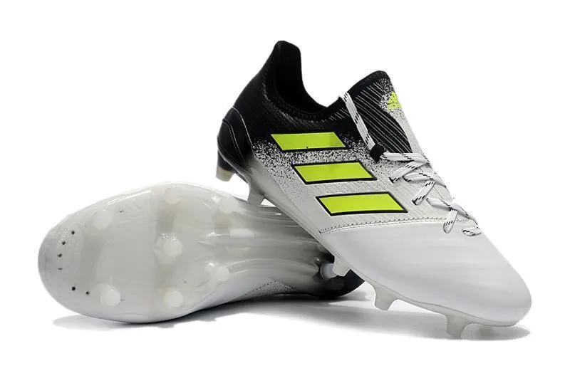 Adidas ACE FG Soccer Cleats Shoes White Black Green Dry Pitch