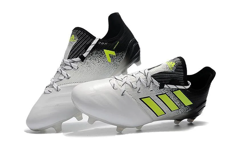 Adidas ACE FG Soccer Cleats Shoes White Black Green Pressure Relief