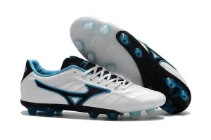 Zoom Fit Mizuno Rebula V1 FG Soccer Cleats White Black Blue