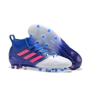 Dry Ground Air Control Adidas ACE 17.1 Primeknit Soccer Cleats Blue White Pink