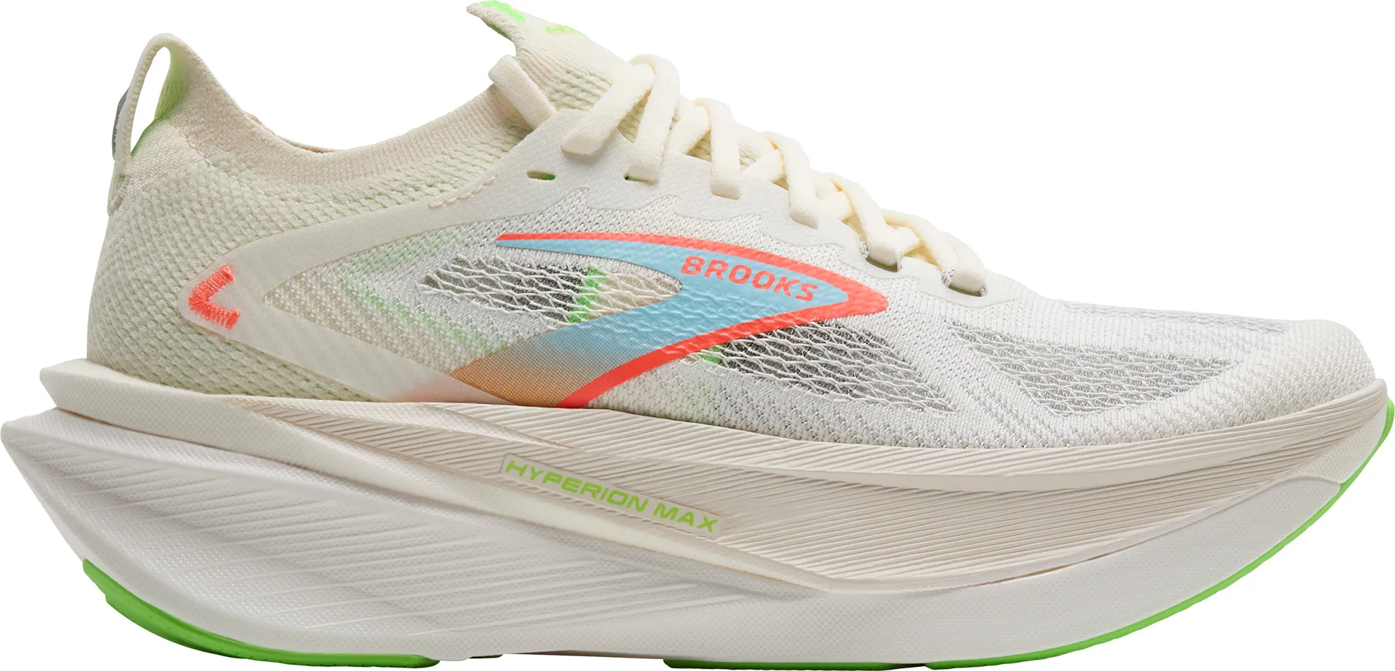 Brooks Hyperion Max 3 Mens Running Shoes - Cream running with music