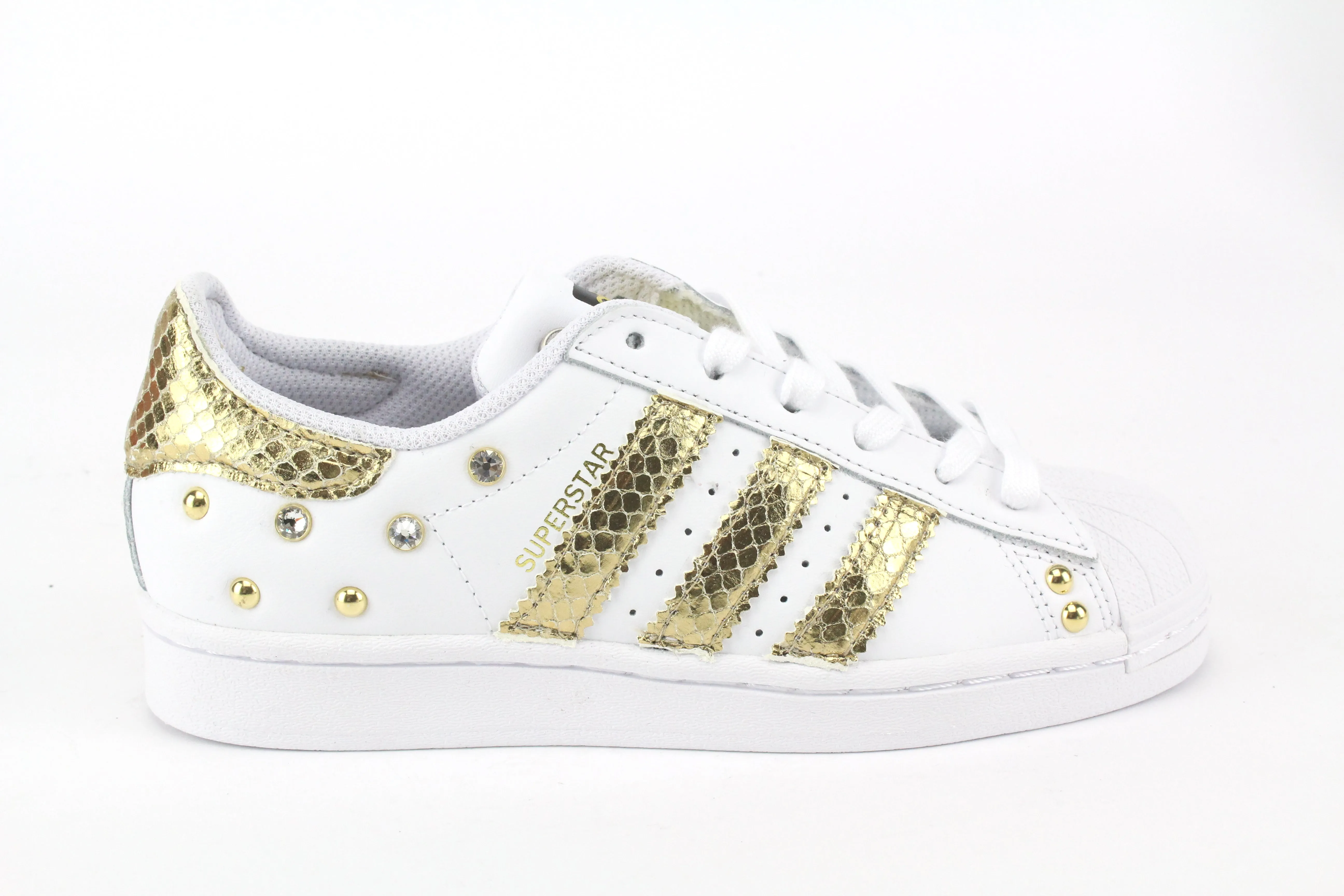 No Noise Adidas Superstar Cocco Laminato Gold & Strass