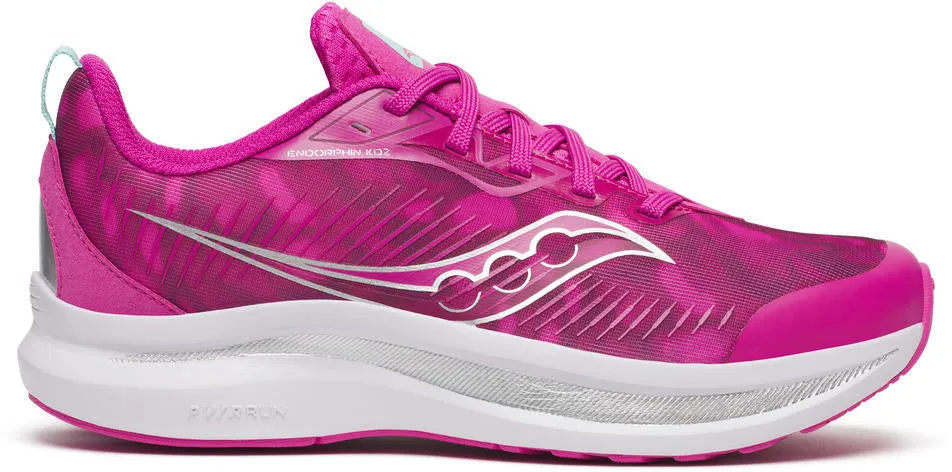 Saucony Endorphin KDZ Junior Running Shoes - Pink Fast Steps well - ventilated