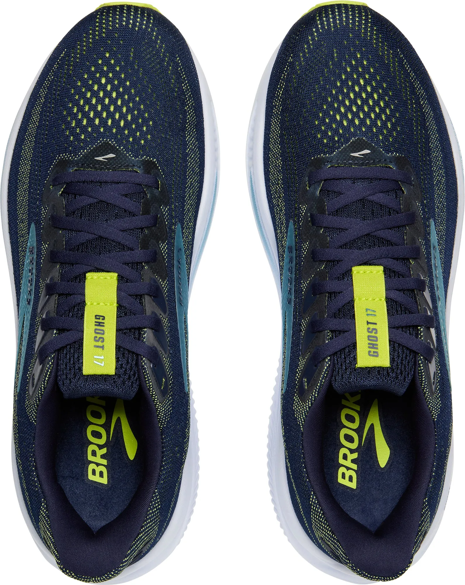 Brooks Ghost 17 WIDE FIT (2E) Mens Running Shoes - Blue running in the rain shoes connected