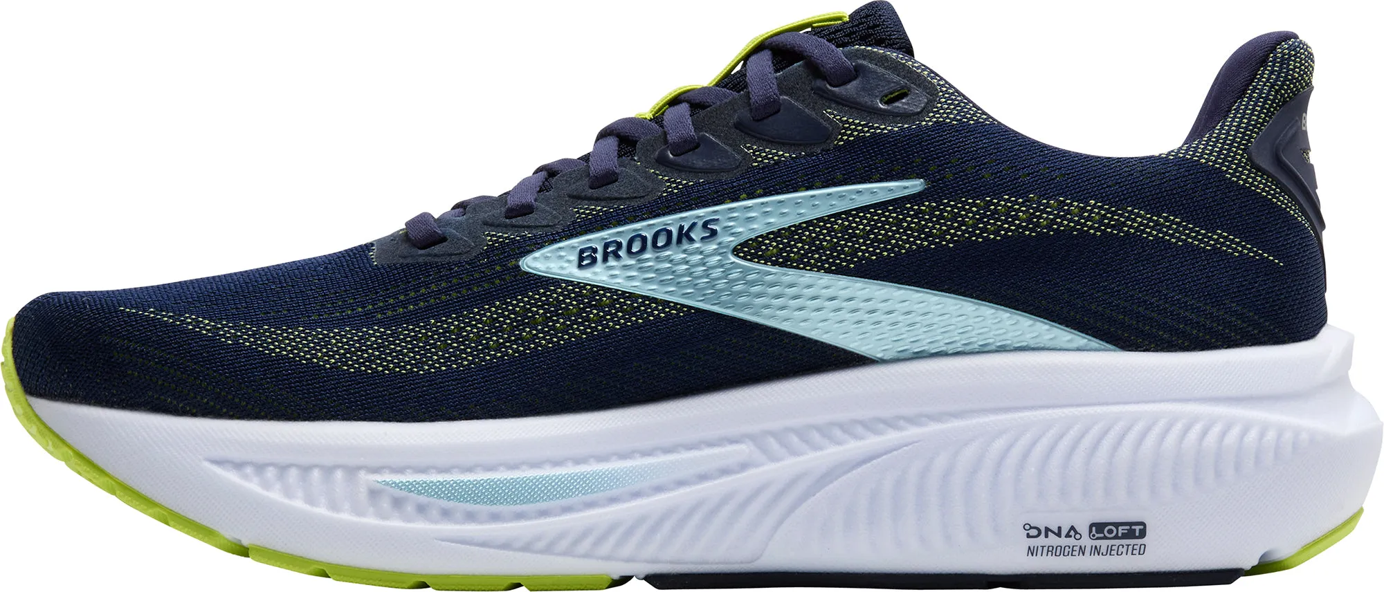 Brooks Ghost 17 WIDE FIT (2E) Mens Running Shoes - Blue running on a synthetic track shoes Ozone Resistant Outsole