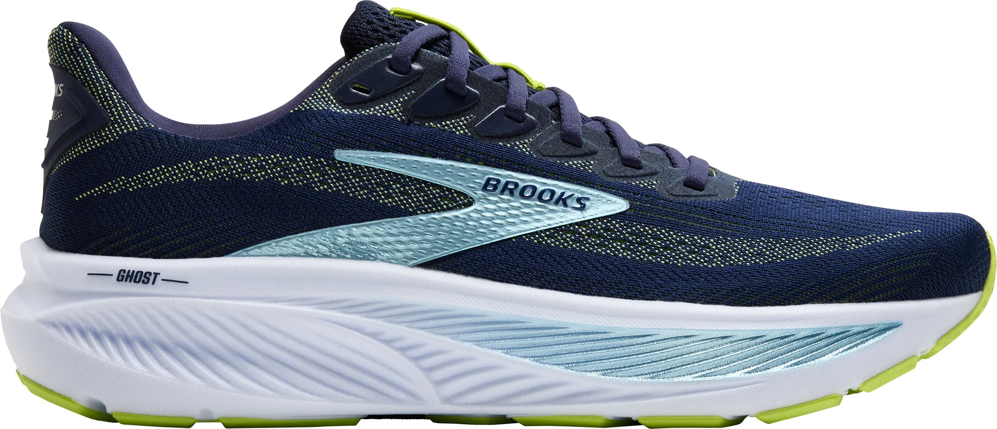 Brooks Ghost 17 WIDE FIT (2E) Mens Running Shoes - Blue Suede Trim