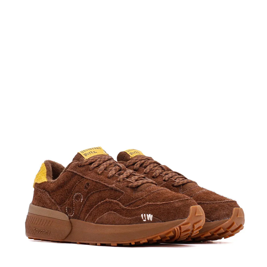 school runs Ergonomic Heel Design Saucony Men x Universal Works Jazz NXT Brown S70824-1
