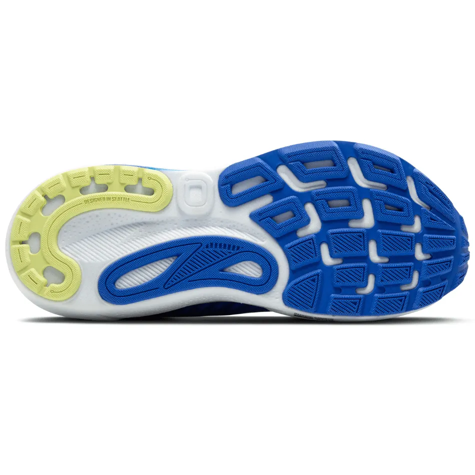 Ventilated Heel Panel Soft Interior Lining Brooks Men's Adrenaline GTS 24 Running Shoes 2E Width (Wide fit) in Cobalt/Neo Yellow/Peacoat SS25