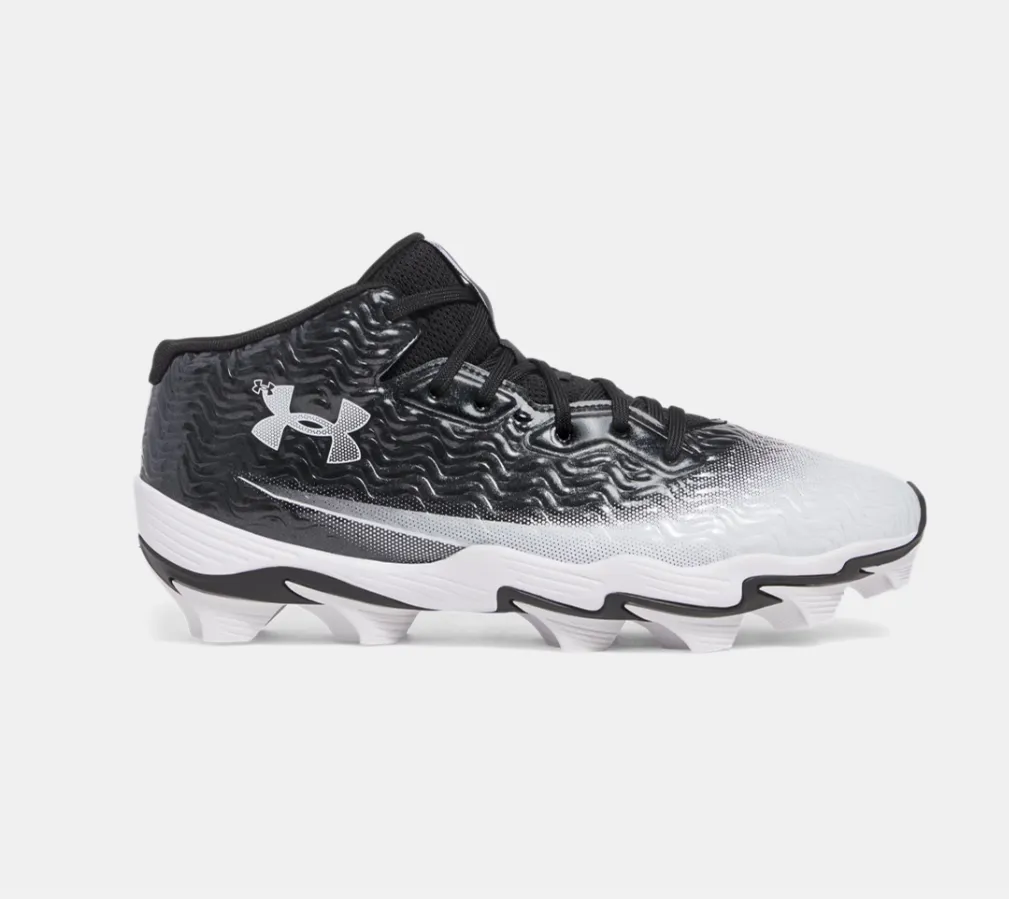 Abrasion Resistant Material Busy Path Under Armour Spotlight Hammer Football Cleats | Black