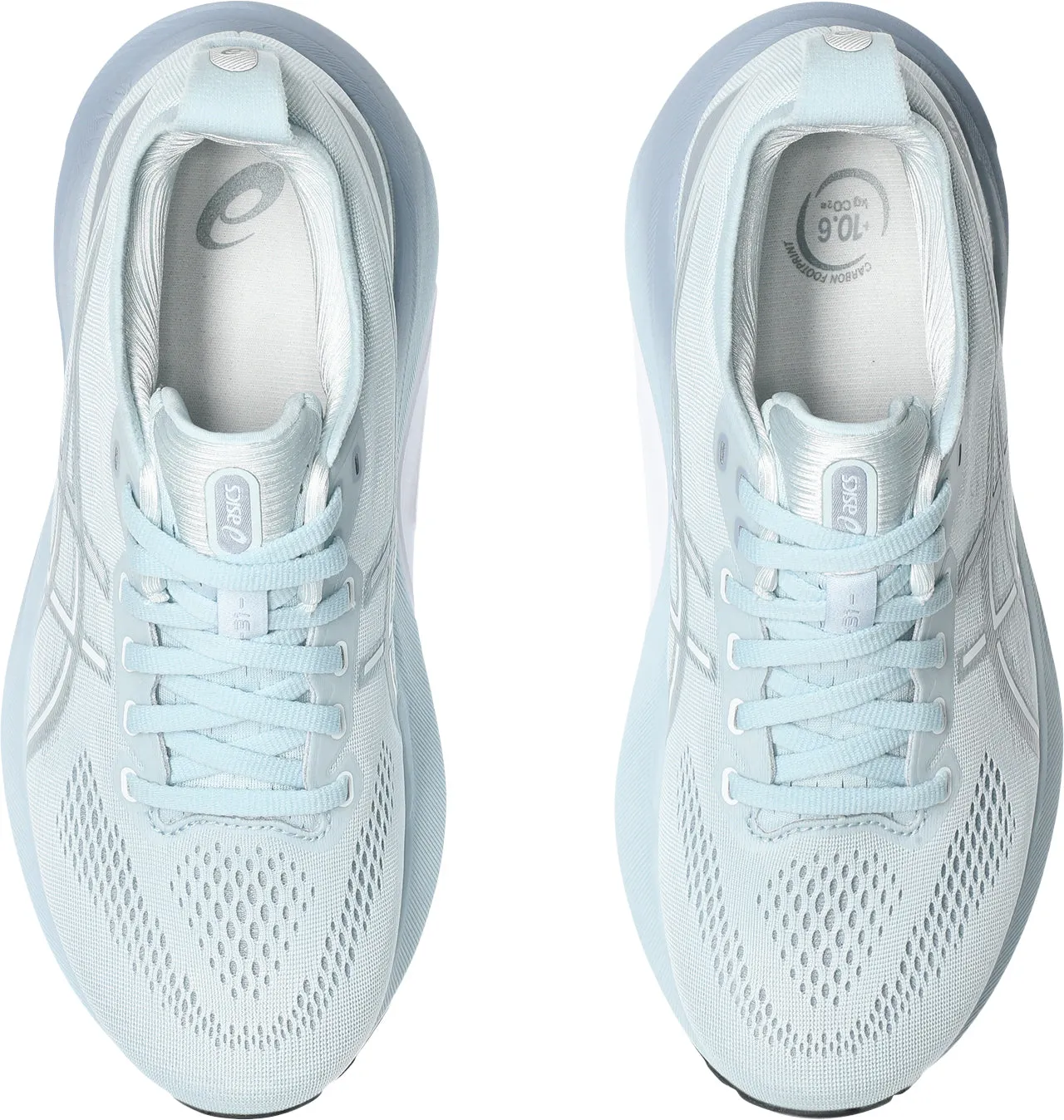 Asics Gel Kayano 31 Womens Running Shoes - Blue running with reflective gear Hyper Compression