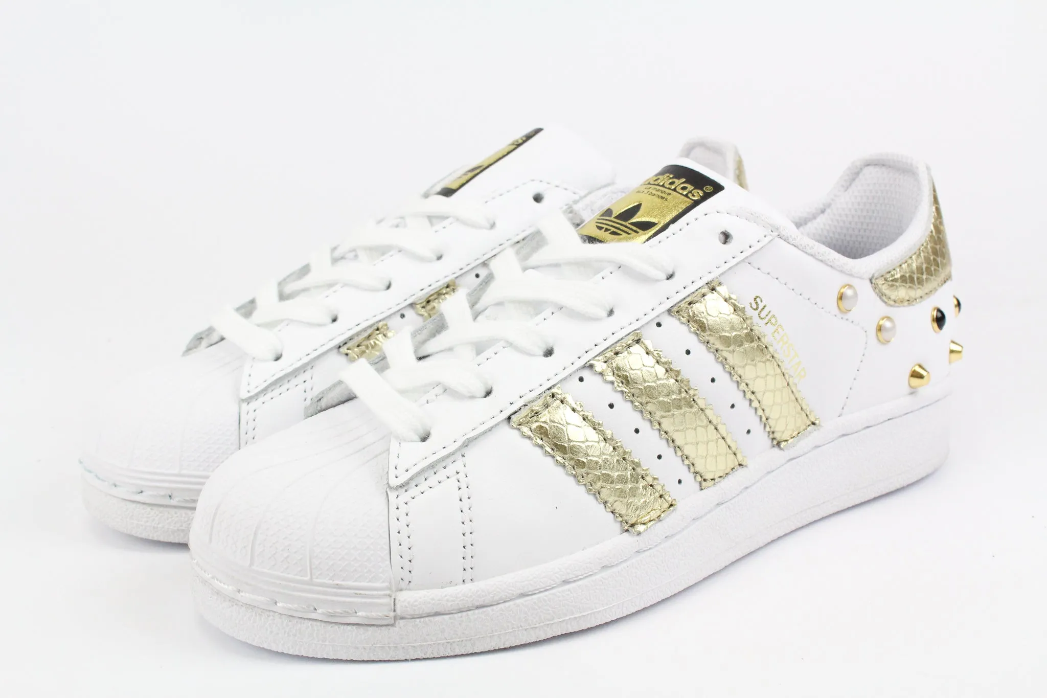 Slip Grip Adidas Superstar Pitone Laminato Gold & Borchie